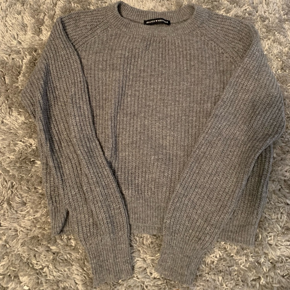 Cropped Brandy Melville Gray Sweater